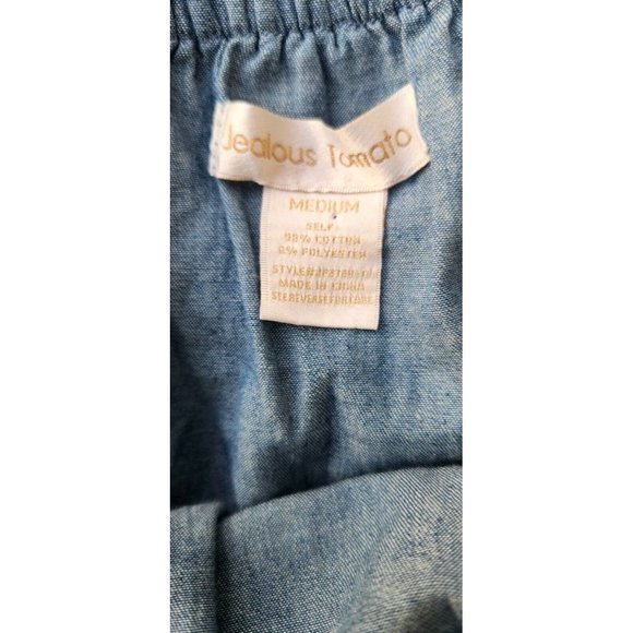 Womens Medium Jumpsuit Blue Jean Jealous Tomato Denim Wide Leg - Picture 9 of 12